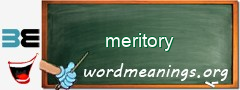 WordMeaning blackboard for meritory